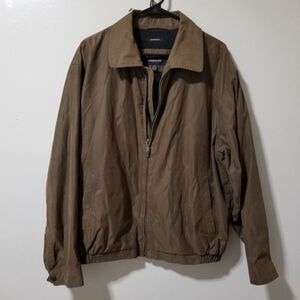 Claiborne Brown Jacket Outerwear Windbreaker Men's Large